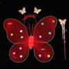 Asas de Borboleta Luminosas Transfronteiriças Decoração de Costas para Menina Brinquedo Piscante Infantil Varinha Mágica de Fada Fada das Flores Conjunto de Três Peças