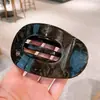 Nuevo Pinza para el Cabello de Lujo con Forma de Concha para la Parte Posterior de la Cabeza, Pinza Curva Grande de Acetato con Abalón para Cabello Grueso
