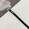 Cinturón Mujer Casual Combinación Perfecta Simple Negro Delgado Doble Anillo Plateado Hebilla de Pin Cinturón para Vestido Estudiante