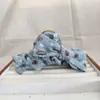 Clip de garra de botón color avena bufanda cuadrada diseño de goma para el pelo cuerda para el pelo accesorios para el pelo estilo coreano para mujer