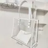 Bolsa Transparente Pode Ser Personalizada DIY, Bolsa Tote para Mulheres do Escritório, Bolsa Tote Versátil de PVC Impermeável, Bolsa de Topo Aberto, Bolsa de Gelatina