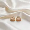 Pendientes de Botón Geométricos Triangulares de Circonita Estilo Simple y Fresco Moda Transfronteriza Europea y Americana Pendiente de Aguja de Plata con Temperamento de Alta Gama para Mujer