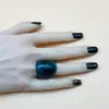 Anillo de resina irregular con borde ancho curvo y degradado, nuevo, transfronterizo, estilo INS, anillo coreano, joyería al por mayor