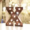 Decoración Creativa de Madera con Alfabeto Adorno para el Hogar Decoración con Luz LED de Alfabeto de Madera