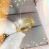 Anillo de Geometría de Lujo Creativo con Diamantes Completos Elegante Celebridad de Internet de Moda Venta Caliente Anillo Abierto Rodeado de Diamantes y Circonitas