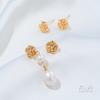 Brincos de Flor de Zircônia Banhados a Cobre com Preservação de Cor 14K com Argolas Penduradas, Brincos DIY Artesanais de Luxo Acessível, Acessórios e Materiais para Joias de Orelha