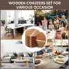 Posavasos de Madera Venta al por Mayor Transfronteriza Aislamiento Térmico para Taza de Té de Escritorio para el Hogar Madera Maciza Madera de Acacia Manteles de Escritorio