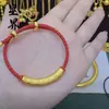 Tienda de Oro Mismo Estilo Arena Dorada Fortuna Tubo Curvo Collar Pulsera Nuevo Estilo Chino Tendencia Nacional Pulsera Collar Tubo Curvo Baifu Venta al por Mayor