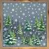 Decoraciones navideñas pegatinas de cristal de copo de nieve, más vendidas en Amazon, pegatinas electrostáticas de cedro verde de invierno