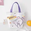 Bolsa de Lona Pintada à Mão Bolsa de Compras e Armazenamento para Passeios Bolsa de Mão Casual Portátil Bolsa de Presente Fofa de Desenho Animado Imprimível