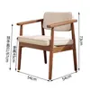 Cadeira de jantar estofada em madeira maciça nórdica Poltrona casual japonesa com encosto Cadeira confortável para mesa de estudo Cadeira para maquiagem Cadeira para mesa de jantar