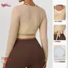Blusa Nueva de Estilo Primavera y Verano de Manga Larga, Ropa de Yoga, Tirantes Ajustados, Conjunto de Dos Piezas con Copas en el Pecho, Traje de Entrenamiento de Baile