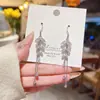 Zircón Super Flash Espiga de Trigo Aretes Largos con Borla Nuevos Pendientes de Lujo Ligero Pendientes de Gama Alta Pendientes Adelgazantes para la Cara Venta al por Mayor
