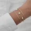 2025 Novo Produto Amazon Conjunto Versátil de Pulseiras em Camadas de Pérola Aço Inoxidável Personalizado Criativo Decoração de Mão Presente de Feriado