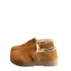 Couro Genuíno Solado Grosso Slip-on Forro Quente Sapatos Birkenstock Mocassins Femininos 2026 Inverno Novo Birkenstock Peludo Sapatos de Algodão