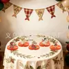 Banner de Letras Americanas Navideñas Elementos de Papá Noel Bandera de Tirar de Cumpleaños Colgante Espiral Decoraciones para Cupcakes