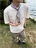 Camiseta Masculina Curta Leve Luxo Tendência Comércio Exterior Solta Fresca Versátil Seda de Gelo Estilo Old Money Malha Respirável Manga Curta Verão