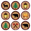 Hk012-T Pegatinas Redondas Decorativas de Animales del Bosque para Tarjetas de Felicitación y Sobres, Pegatinas Redondas Selladoras Adhesivas