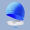 Gorro de natación unisex de silicona con forma de gota de agua y partículas, impermeable, de color sólido, con burbujas