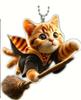 Nuevo Lindo Gato Mágico Transfronterizo No. 3 Material Acrílico Colgante Plano para Coche Accesorios para Mochila Decoración para el Hogar