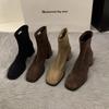 Botines Delgados de Tacón Alto y Punta Cuadrada para Mujer, Botines Elegantes y Versátiles Estilo Coreano, Botas tipo Martin para la Temporada Otoño e Invierno 2026