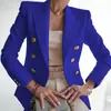 Ropa Popular Transfronteriza para Mujer Aliexpress Amazon Otoño e Invierno Nuevo Color Puro Moda Casual 2025 Traje Chaqueta Corta para Mujer