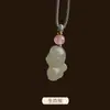 Colgante de Caballo del Zodiaco de Jade Hetian Natural Colgante de Agua Clara de Jade Hetian del Zodiaco Tridimensional con Múltiples Opciones de Cuerda para Joyería del Año del Caballo