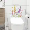 BR3548C Fresco Sencillo Mariposa Flor Floración Autoadhesivo Pegatina para Inodoro Pequeña Estilo Chanel Baño Taza de Agua Pegatina Decorativa