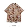 Camisa floral estilo tailandês masculina moda verão marca tendência Ruan bonito manga curta plus size solta para casal usar Seda de Gelo secagem rápida camisa de praia