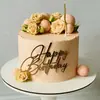 Copyright Estilo Ins Transfronterizo Feliz Cumpleaños Letra Inglesa Decoración de Pastel Enchufe Acrílico Lateral Decoración de Pastel