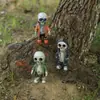 Muñeca de Halloween personalizada de fábrica, adornos de artesanía de resina, decoraciones de calavera para jardín exterior, venta al por mayor