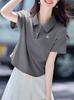 Camisa Polo Orofeng Verano 2025 Nueva Simple Moda Casual Cuello Bordado Corte Delgado Versátil Elegante Camiseta