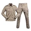 Conjunto de Uniforme Tático de Treinamento ao Ar Livre Masculino, Manga Longa, Múltiplos Bolsos, Roupa de Trabalho Durável, Traje Camuflado para Comércio Transfronteiriço