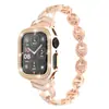 Adecuado para Apple Watch 8, Caja de Reloj con Diamantes, PC Electroplateado, Dos Tonos, Doble Fila, Recorte de Diamante, Caja de Reloj iWatch
