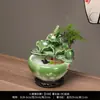 Tanque de Peces de Cerámica Adornos de Agua Corriente Fuente Pequeño Tanque para Peces Dorados Hogareño Recipiente Grande para Peces Sala de Estar Humidificación Decoración Paisajismo