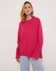 Suéter de punto grueso de cuello redondo, suelto y versátil para mujer, estilo ruso y europeo/americano, para usar como prenda exterior en otoño e invierno