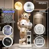 Projeção de Céu Estrelado Urso Pai e Filho Decoração de Chão para Sala de Estar, Decoração de Casa de Luxo Leve, Presente de Inauguração, Item de Alto Padrão