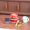 Brinquedos Miniatura Yqt, Xícaras de Café Simuladas, Garrafas de Bebida, Acessórios para Brincar de Comida Hambúrguer, Acessórios Criativos para Casa de Bonecas DIY