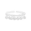 1753 Estilo Coreano INS Nicho Design de Luxo Leve Anel de Fio de Uva com Contas Prateadas Prata Sterling S925 Anel Aberto de Prata Feminino
