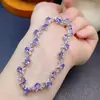 Joyería Tanzanita Natural Ovalada 4*5mm Pulsera para Mujer Plata S925 Incrustada con Múltiples Granos Venta Directa de Fábrica Suministro para Tik Tok