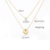 Collar Transfronterizo Europeo y Americano de Moda Sencillo de Doble Capa de Acero de Titanio para Mujer, Diseño de Nicho de Lujo Ligero, Cadena para Clavícula con Colgante de Amor