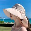 Chal de verano sombrero de pescador de ala grande sombrero para el sol protector solar protección para el cuello de una pieza transpirable 2025 nuevo sombrero para el sol mujer