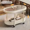 Mesa Auxiliar de Sofá, Mesa de Centro de Vidrio Templado, Mesa Pequeña, Mesita de Noche, Carrito para Apartamento Pequeño, Mesa de Centro de Vidrio