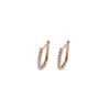 Aretes de Plata Esterlina con Diseño de Nicho de Moda Nueva 2025 en Forma de U para Mujer, Aretes Elegantes de Tendencia, Aretes de Diamantes Simples y Compactos