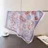 Nuevo Pañuelo Cuadrado de Seda con Estampado de Flor de Granada Chal Bufanda para Cuello Tacto de Alta Gama Pañuelo Cuadrado Pequeño para Atar en el Cuello Pañuelo para la Cabeza Bufanda de Seda Bufanda