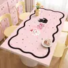 Mantel de Mesa de Cuero con Gatos de Puntos, Ecológico, Fácil de Limpiar, Impermeable, Resistente al Aceite, Mantel para Mesa de Café, Resistente al Calor, Nuevo Mantel de Mesa de Dibujos Animados