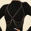 WMSNT0010 Joyería transfronteriza europea y americana cadena metálica multicapa para el pecho cadena corporal accesorios sexy para chica hot