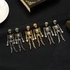 Aretes de Calavera de Diamantes Serie de Halloween Joyería Europea y Americana Transfronteriza Aretes de Diseño Nicho Exagerado Retro Personalizado