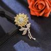 Novo Broche de Flor de Sol da Moda High-end Girassol Corsage All-match Terno Suéter Pin Planta Flor Acessórios