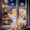 Calcomanías Electrostáticas de Vidrio de Copo de Nieve Navideño de Alce Colorido Transfronterizas Decoración de Ambiente Festivo Calcomanías Decorativas para Vidrio de Ventana